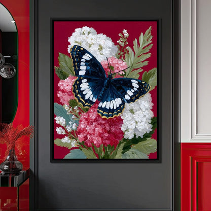 Midnight Butterfly Garden Bouquet Canvas Wall Art