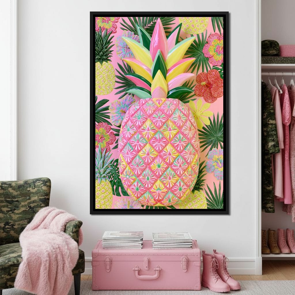 Tropical Solstice Island Pineapple Canvas Wall Art