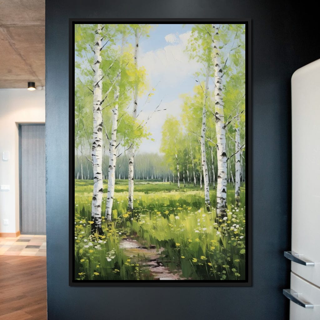Birch Forest Springtime Canvas Wall Art