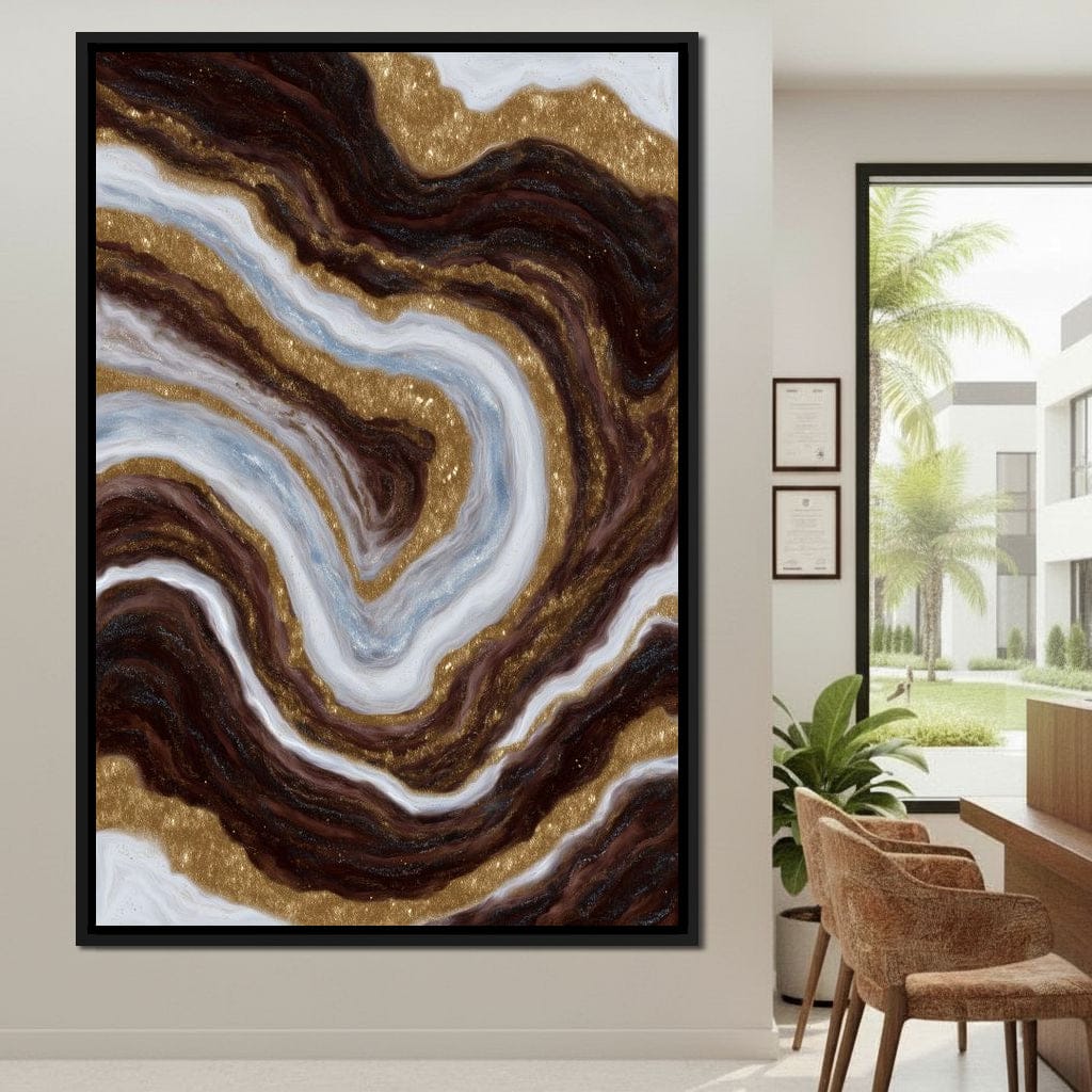Gilded Marble River Flow Canvas Wall Art