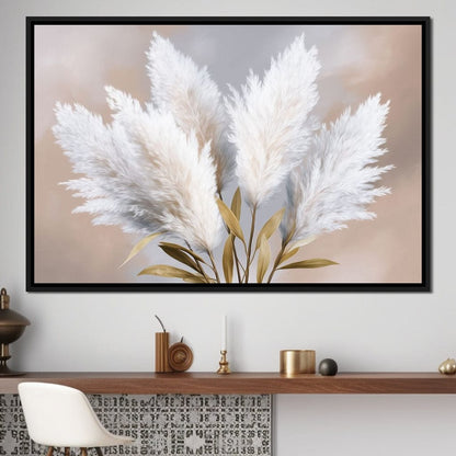 Soft Pampas Feathers Bouquet Canvas Wall Art