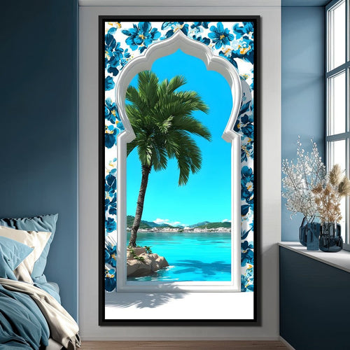 Tropical Window to Tranquility Canvas Wall Art