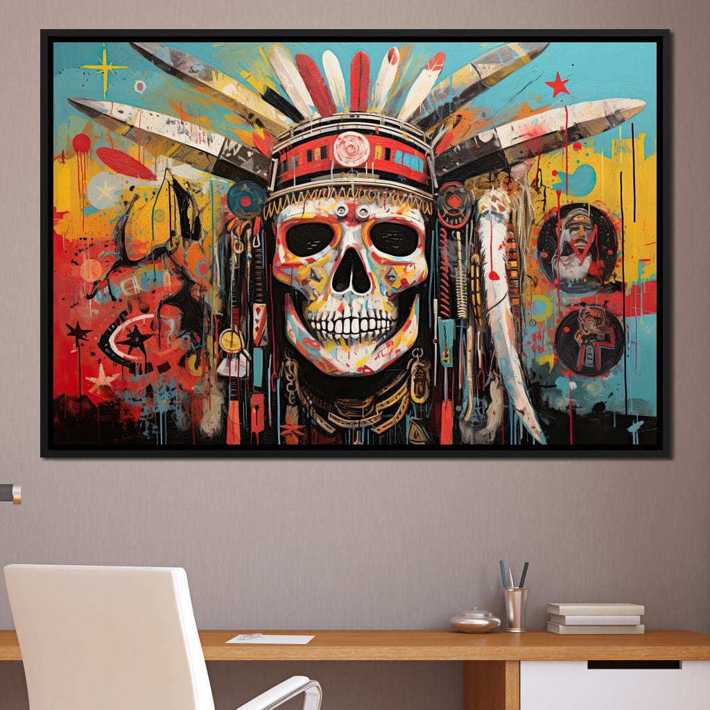 Tribal Echoes in Technicolor Canvas Wall Art