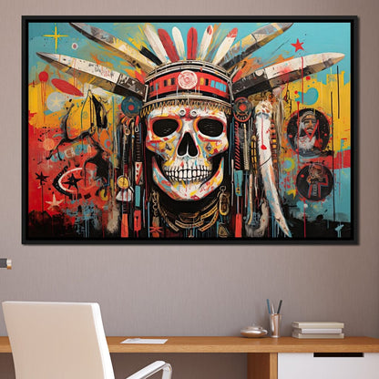 Tribal Echoes in Technicolor Canvas Wall Art