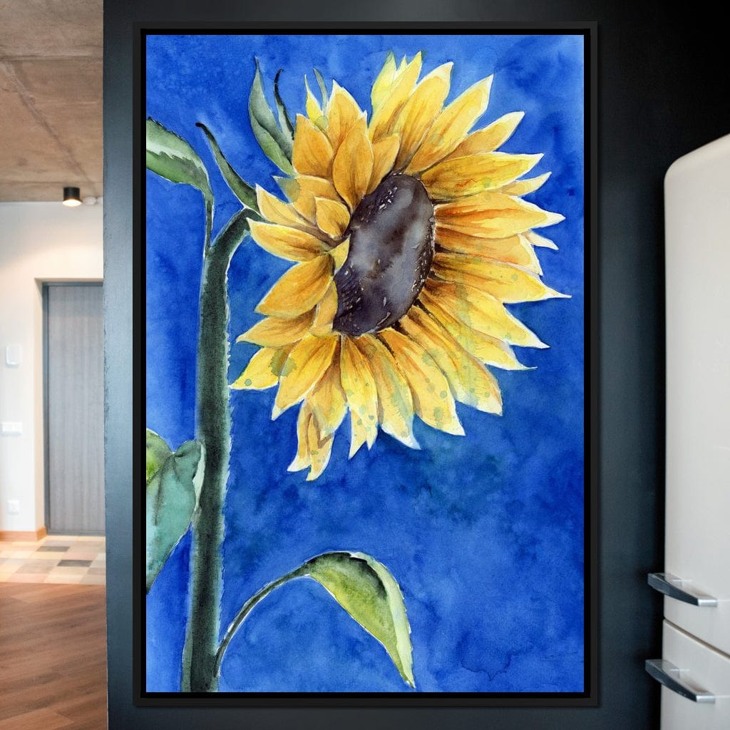 Watercolor Sunflower Canvas Wall Art