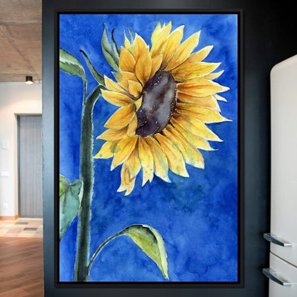 Watercolor Sunflower Canvas Wall Art