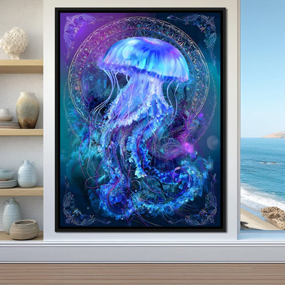 Glowing Jellyfish Ocean Ballet Canvas Wall Art