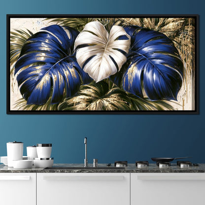 Gilded Foliage Under Midnight Light Canvas Wall Art