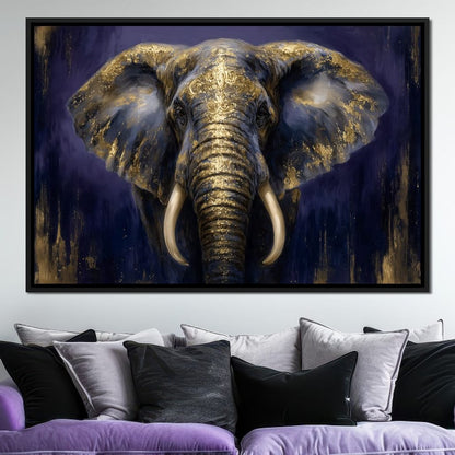 Regal Gold Elephant Majesty Canvas Wall Art