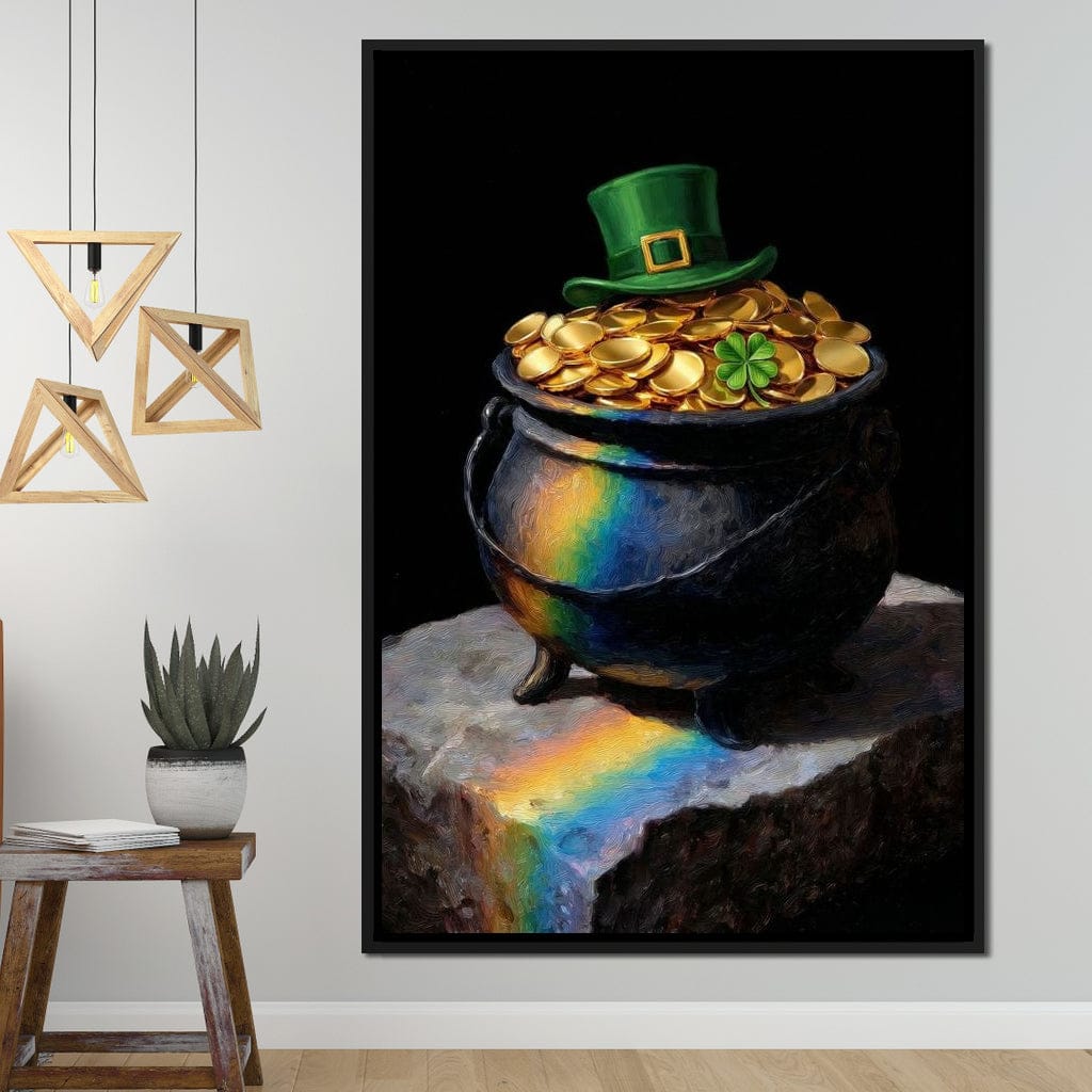 Leprechaun Gold Pot Luck Canvas Wall Art