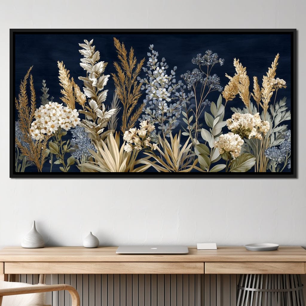 Midnight Botanical Bouquet Canvas Wall Art