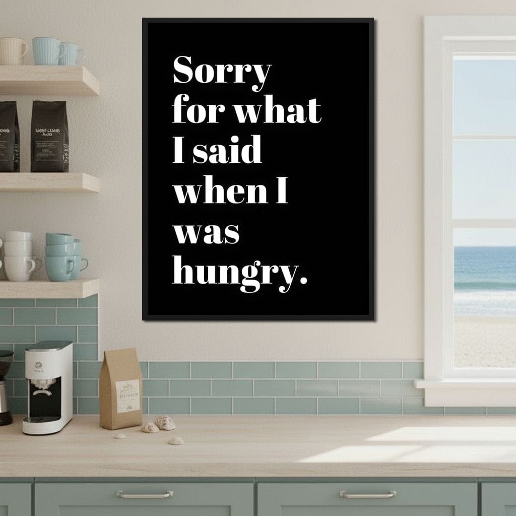 Apology Before Snacks Take Over Canvas Wall Art