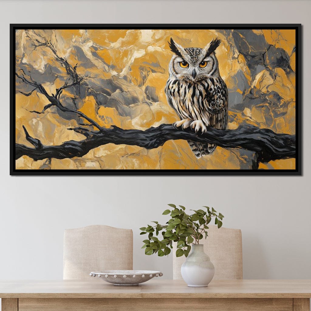 Majestic Owl Essence of Autumn Canvas Wall Art