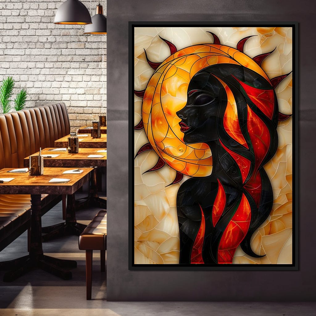 Solar Siren of the Flames Canvas Wall Art