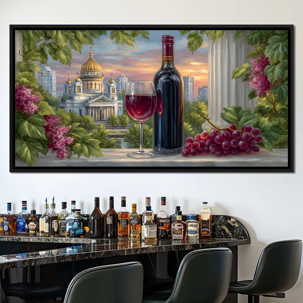 Gilded Reflections Vineyard Balcony Canvas Wall Art
