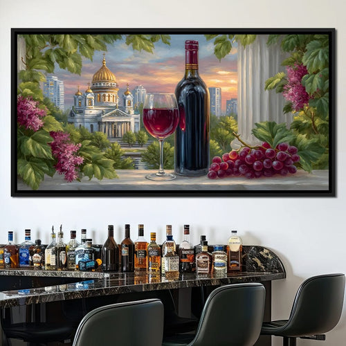 Gilded Reflections Vineyard Balcony Canvas Wall Art