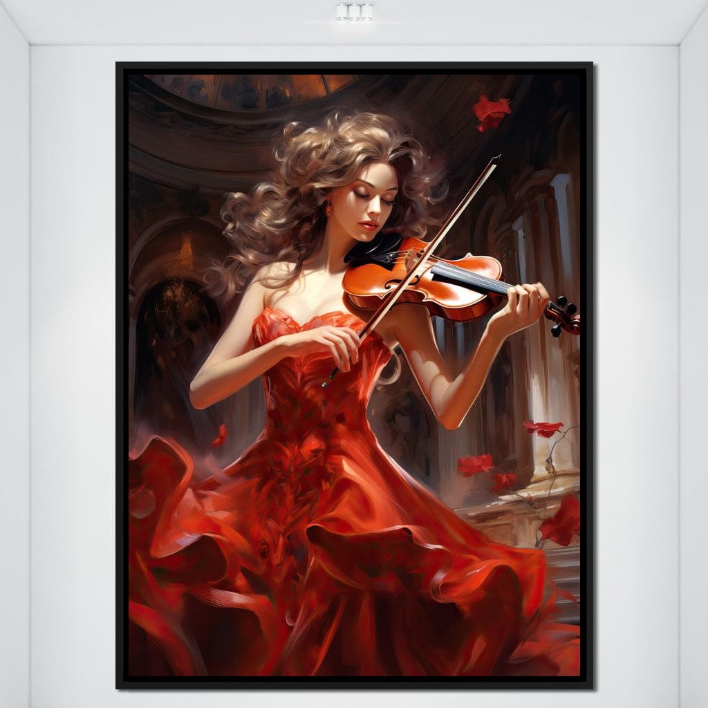 Elegance Strumming the Strings Canvas Wall Art