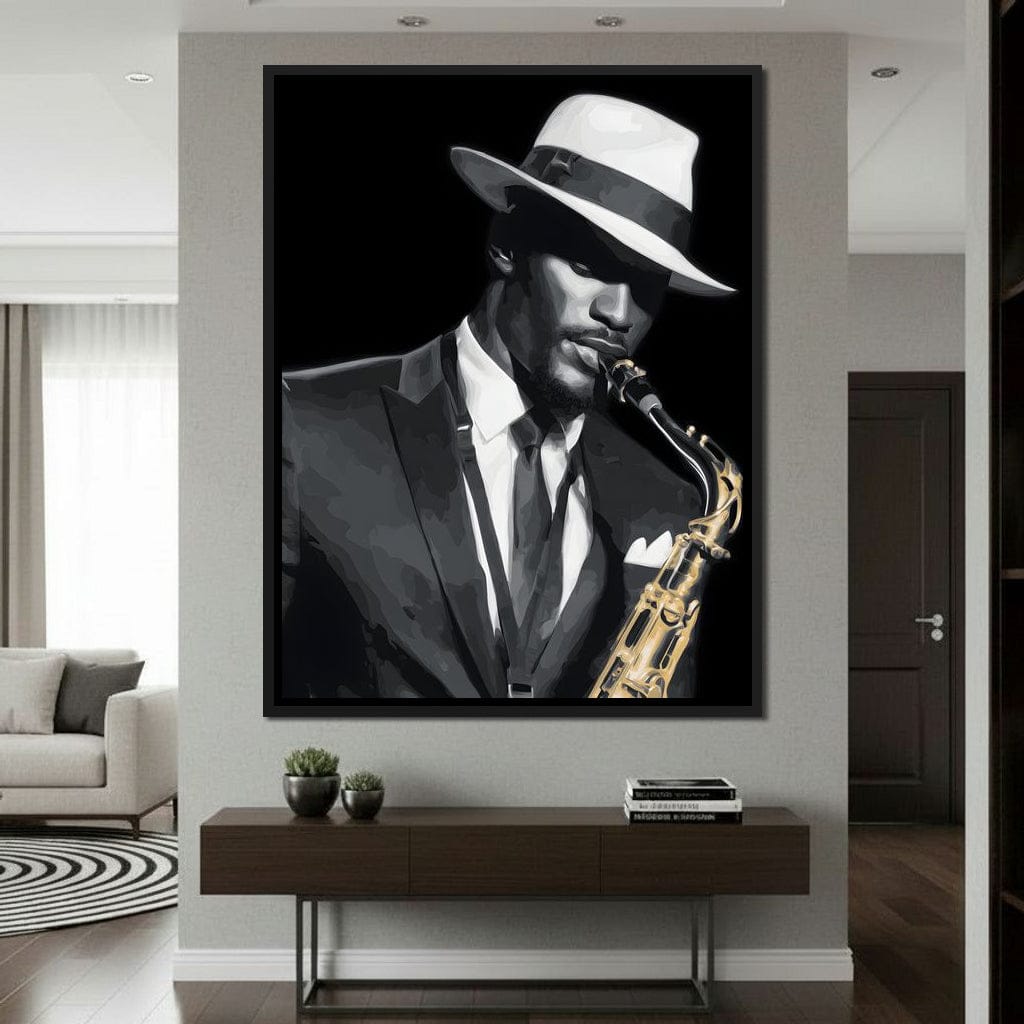 Midnight Jazz Saxophone Groove Canvas Wall Art
