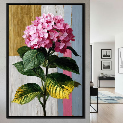 Pink Hydrangea Garden Glow Canvas Wall Art