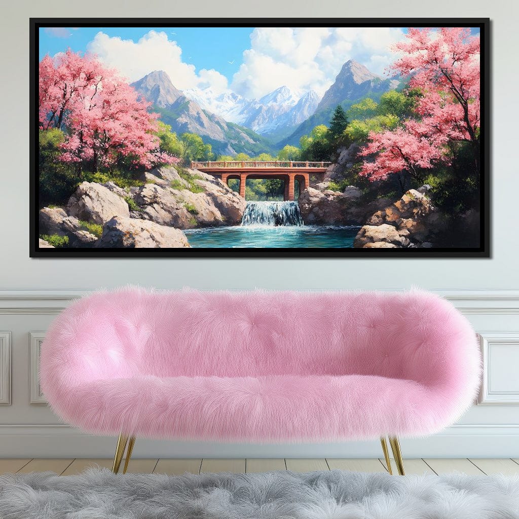 Bridge Over Tranquil Waters Canvas Wall Art