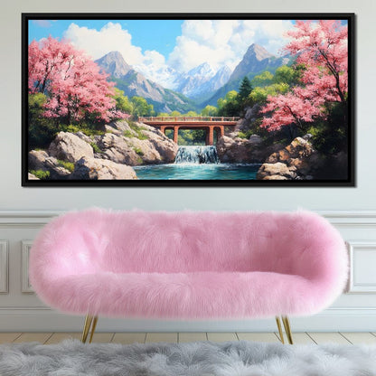 Bridge Over Tranquil Waters Canvas Wall Art