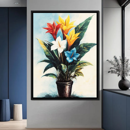 Tropical Bloom Flowers Canvas Wall Art