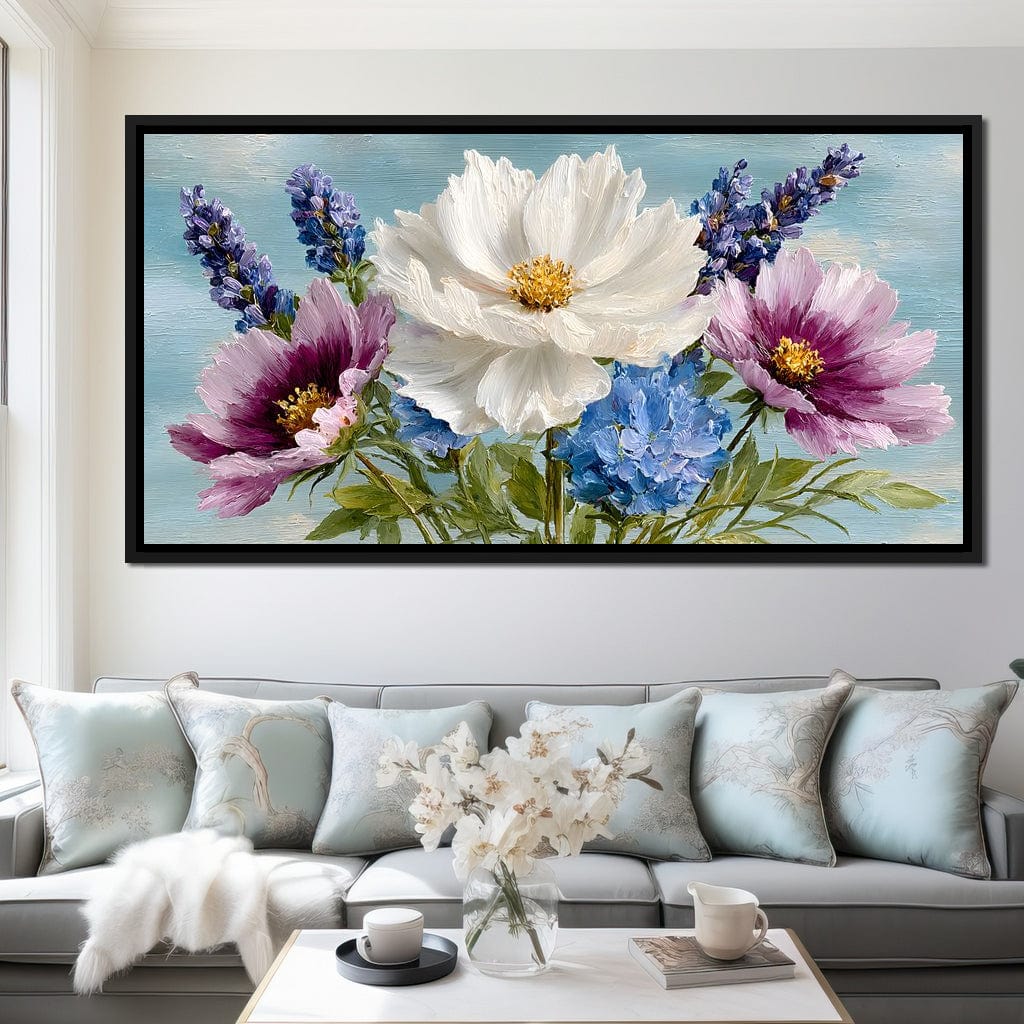 Pastel Meadow Floral Breeze Canvas Wall Art