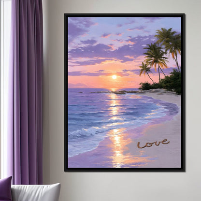 Tropical Dusk Serenity Love Canvas Wall Art