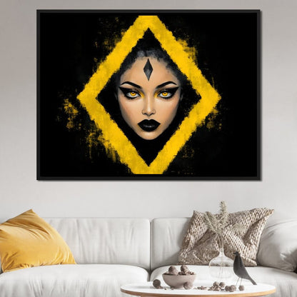 Golden Stare of Midnight Queen Canvas Wall Art