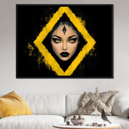 Golden Stare of Midnight Queen Canvas Wall Art