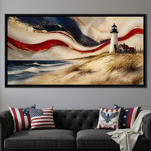 Coastal Beacon Of Freedom Canvas Wall Art