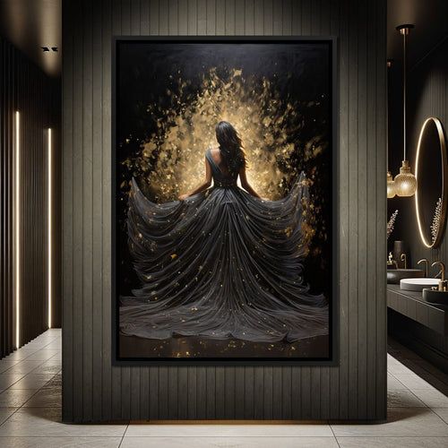 Ethereal Flight in Sparkling Gown Canvas Wall Art