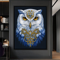 Gilded Owl Night Guardian Canvas Wall Art