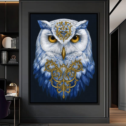 Gilded Owl Night Guardian Canvas Wall Art