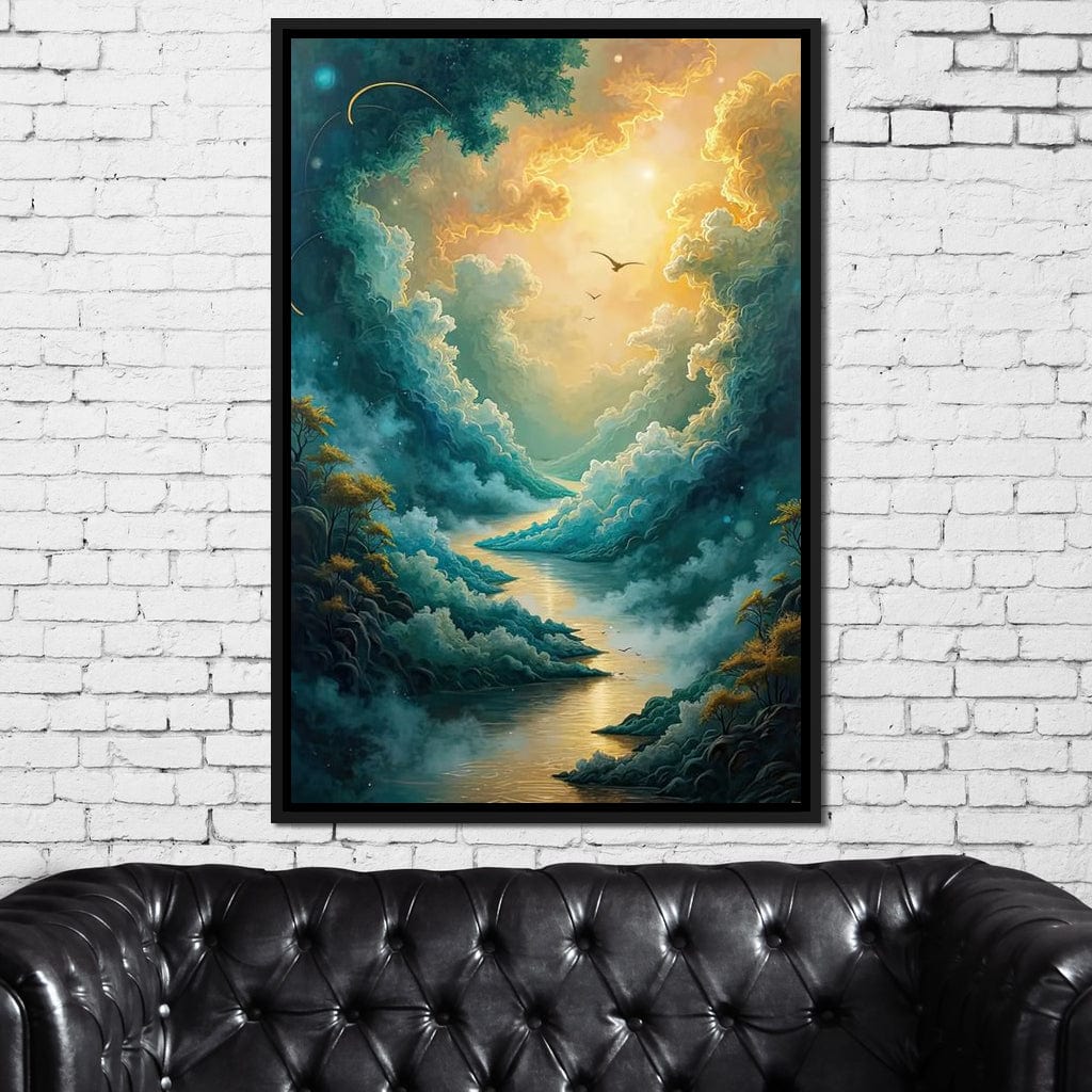 Golden Path Through Dreams Canvas Wall Art