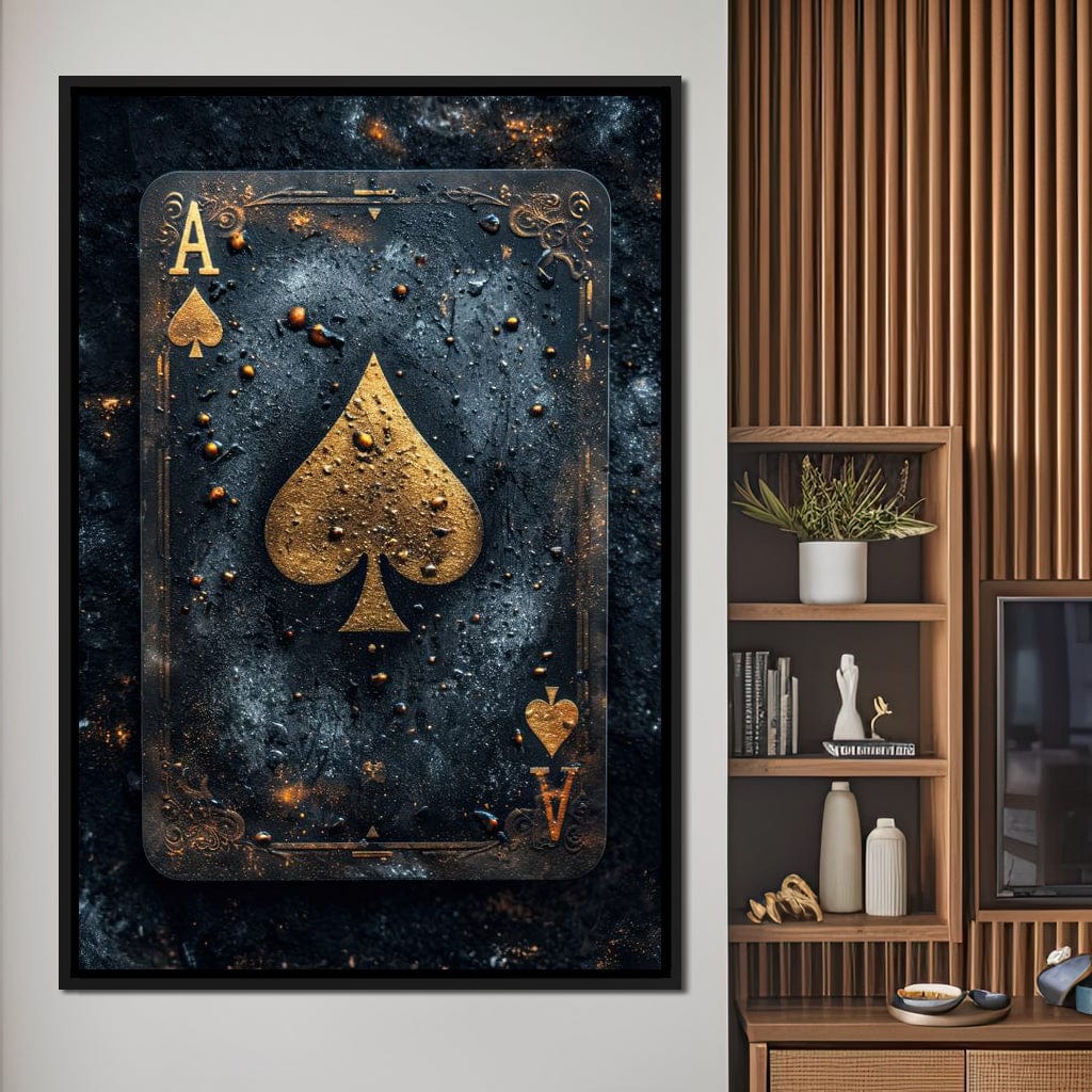 Golden Ace of Cosmic Dust Canvas Wall Art