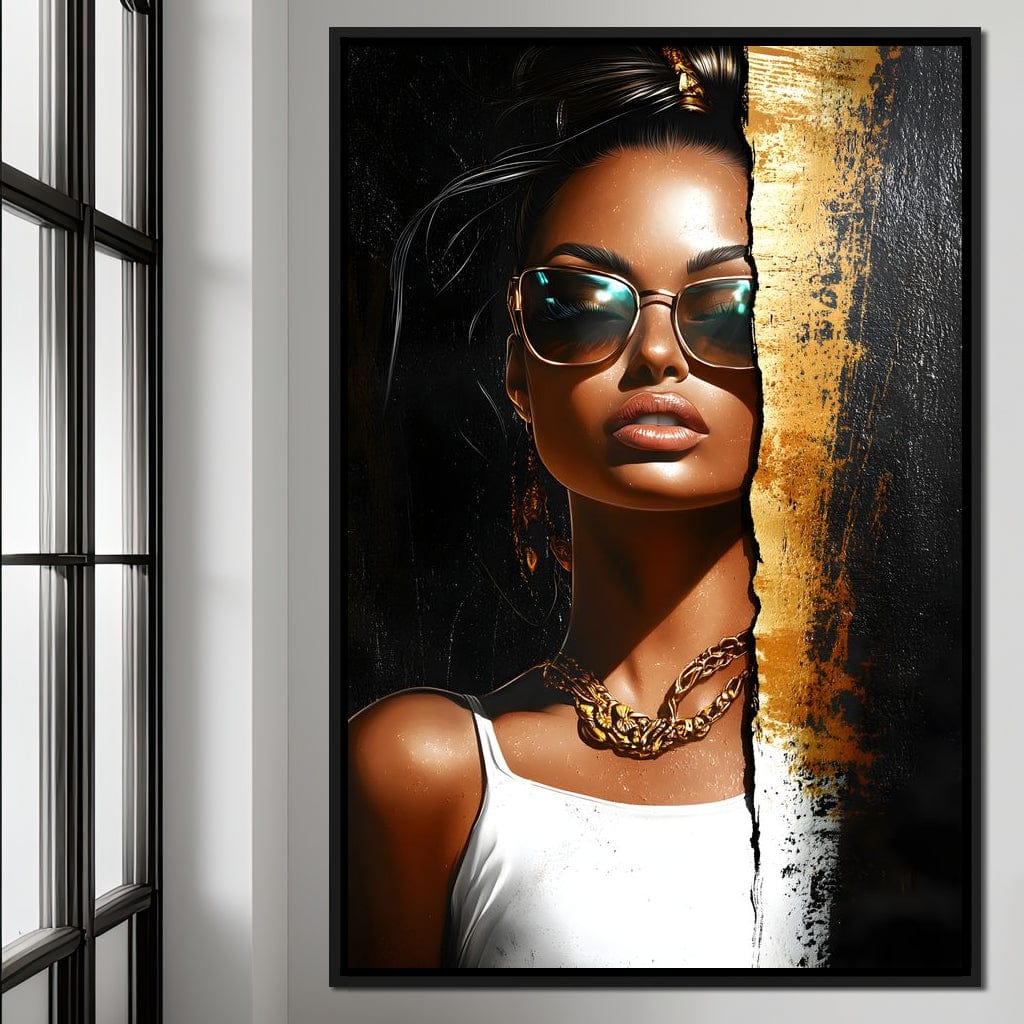 Golden Radiance Encounter Canvas Wall Art
