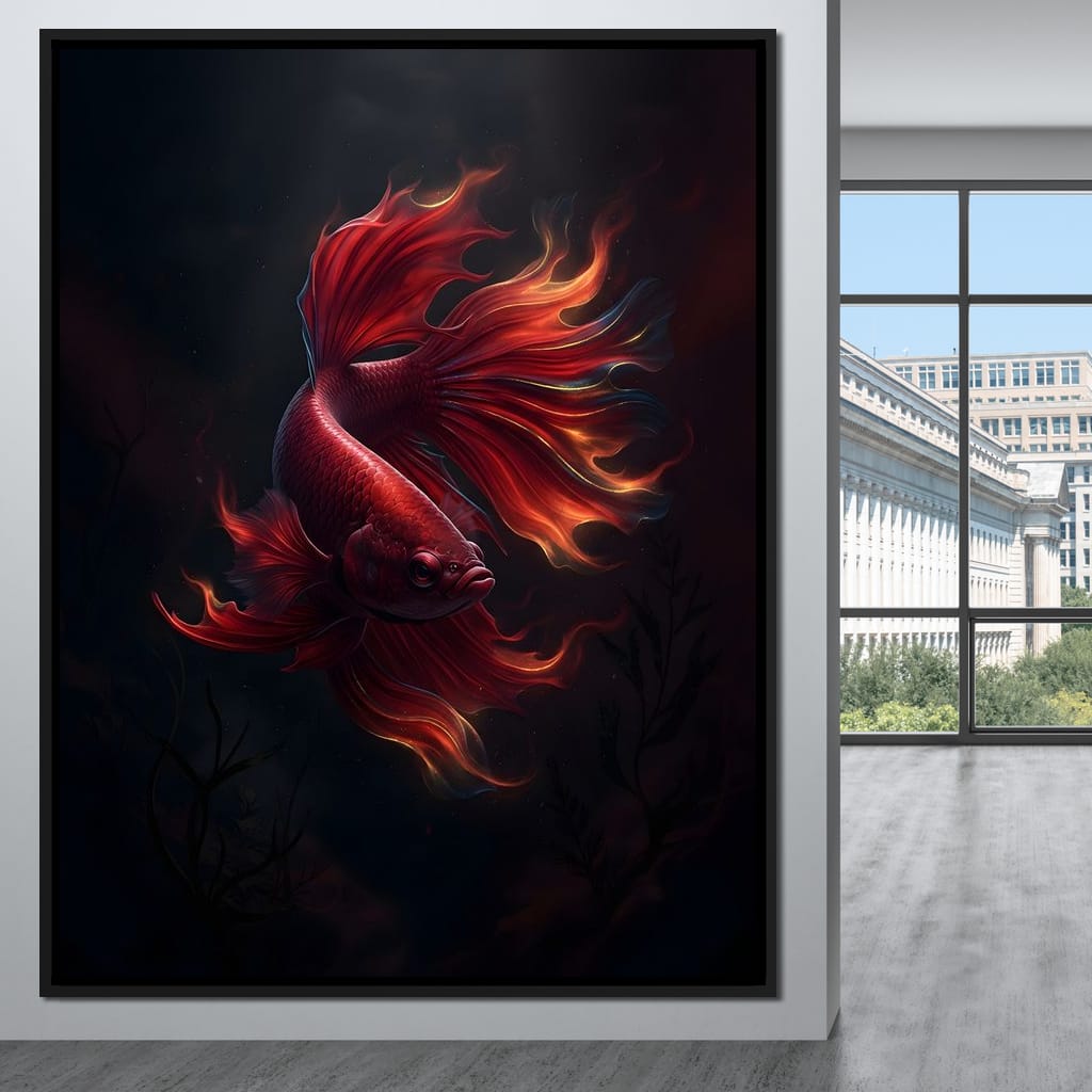 Red Fish Splendor Canvas Wall Art