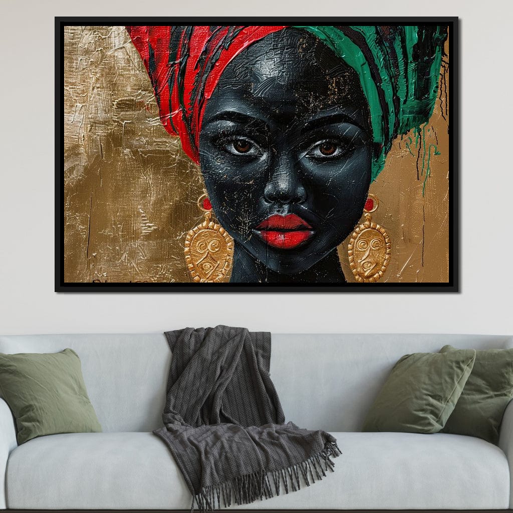 Nubian Grace in Gold Essence Canvas Wall Art