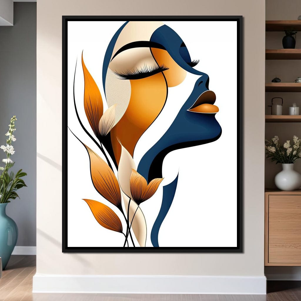 Golden Feminine Grace Canvas Wall Art
