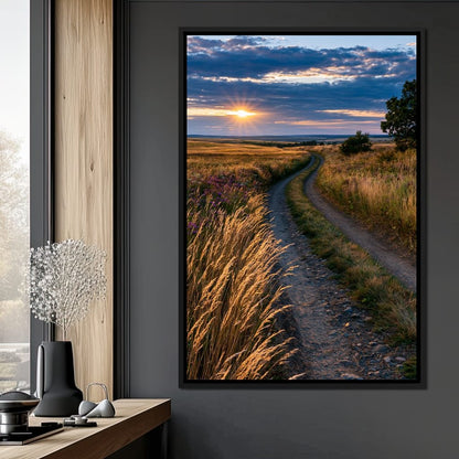 Golden Hour Journey Home Canvas Wall Art