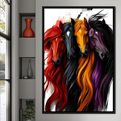 Equestrian Quartet Harmony Canvas Wall Art