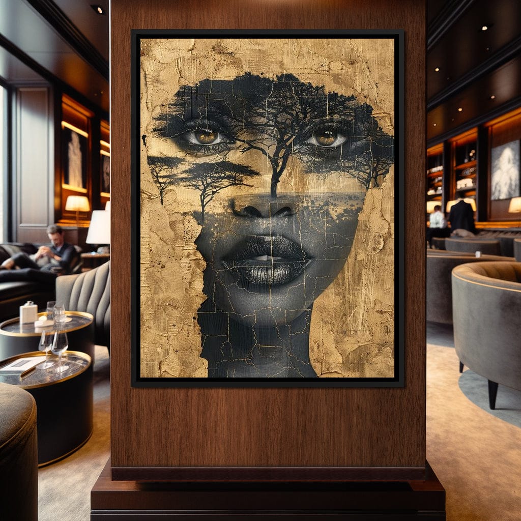 Golden Gaze Through the Jungle Canvas Wall Art