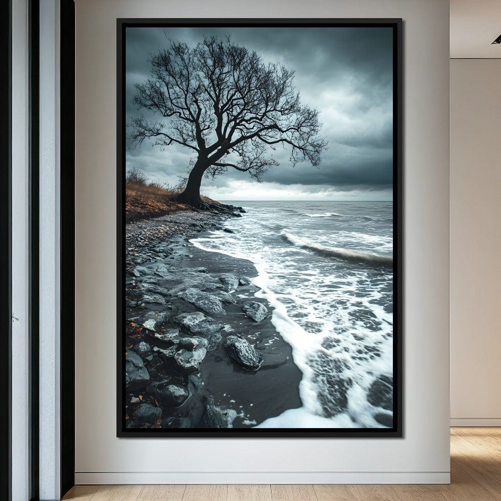 Windswept Shore Solitude Canvas Wall Art