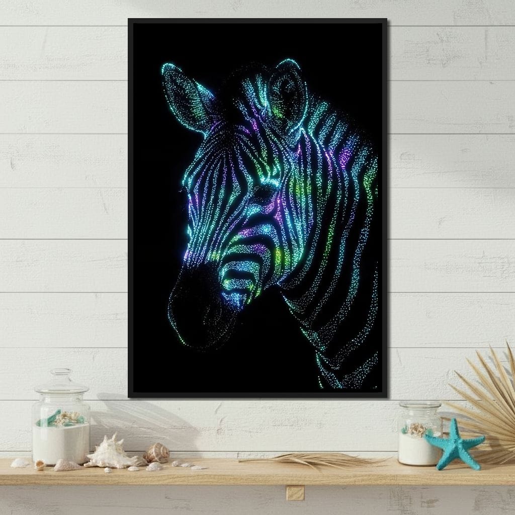 Cosmic Zebra Canvas Wall Art