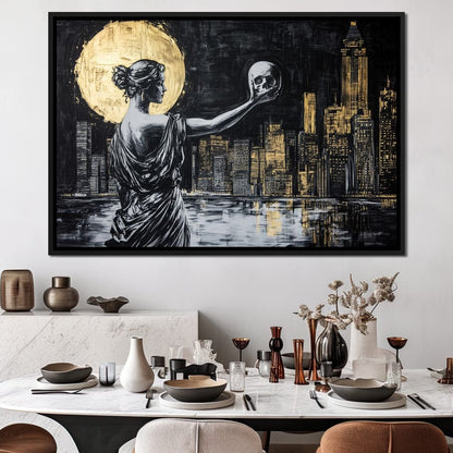 Golden Reflection Over the City Canvas Wall Art