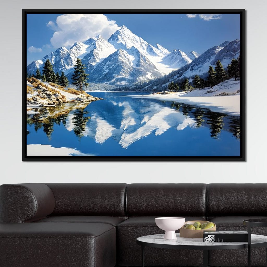 Mountain Reflections Tranquil Canvas Wall Art