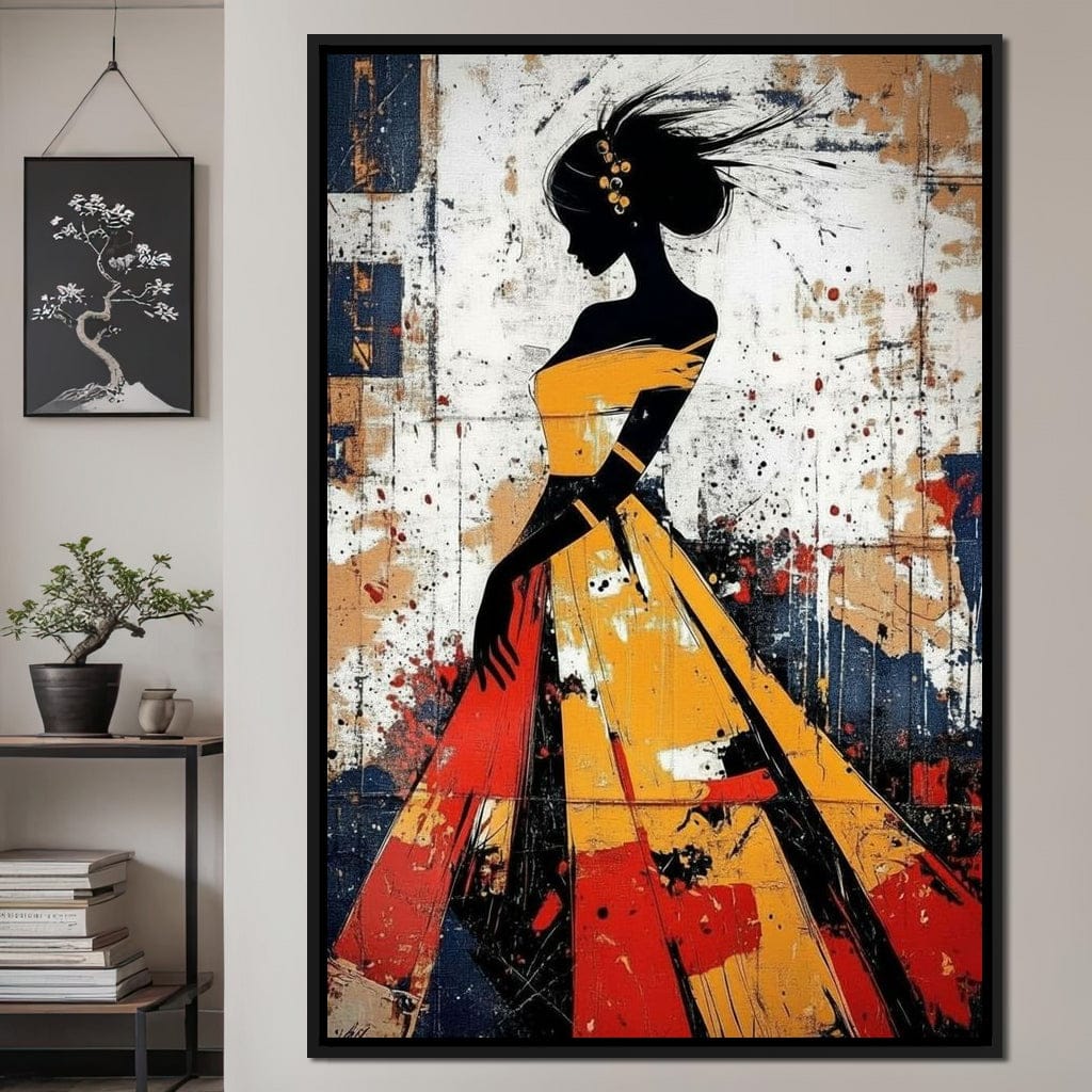 Women in Yellow Dress Canvas Wall Art