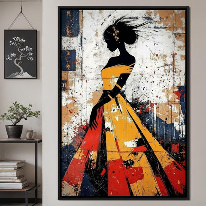 Women in Yellow Dress Canvas Wall Art