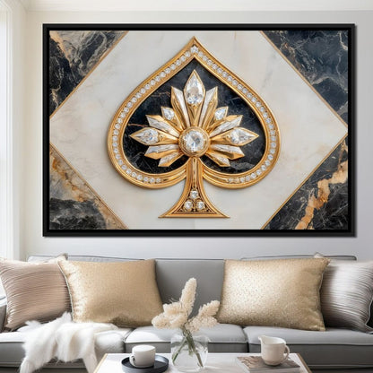 Golden Ace Diamond Blossom Canvas Wall Art